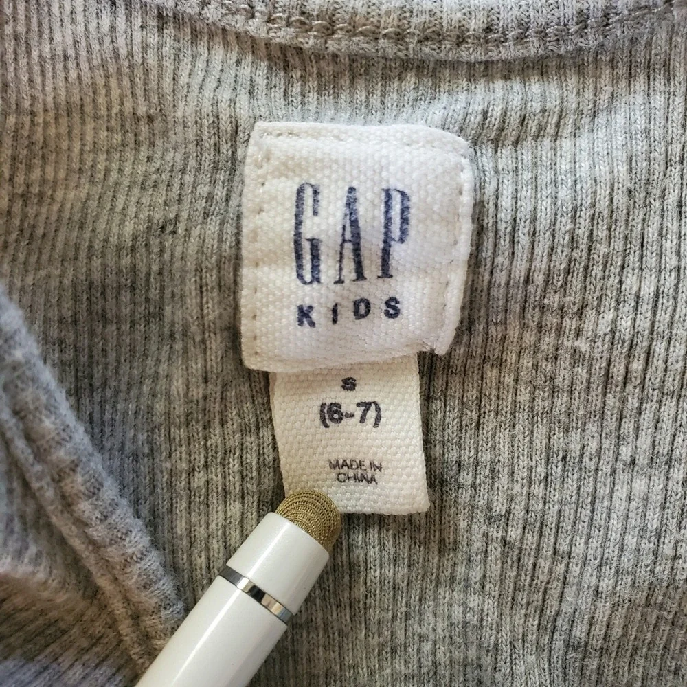 Gap Kids Tank Dress Floral Print Sleeveless Casual‎ Comfy Gray Blue Size S (6-7)
